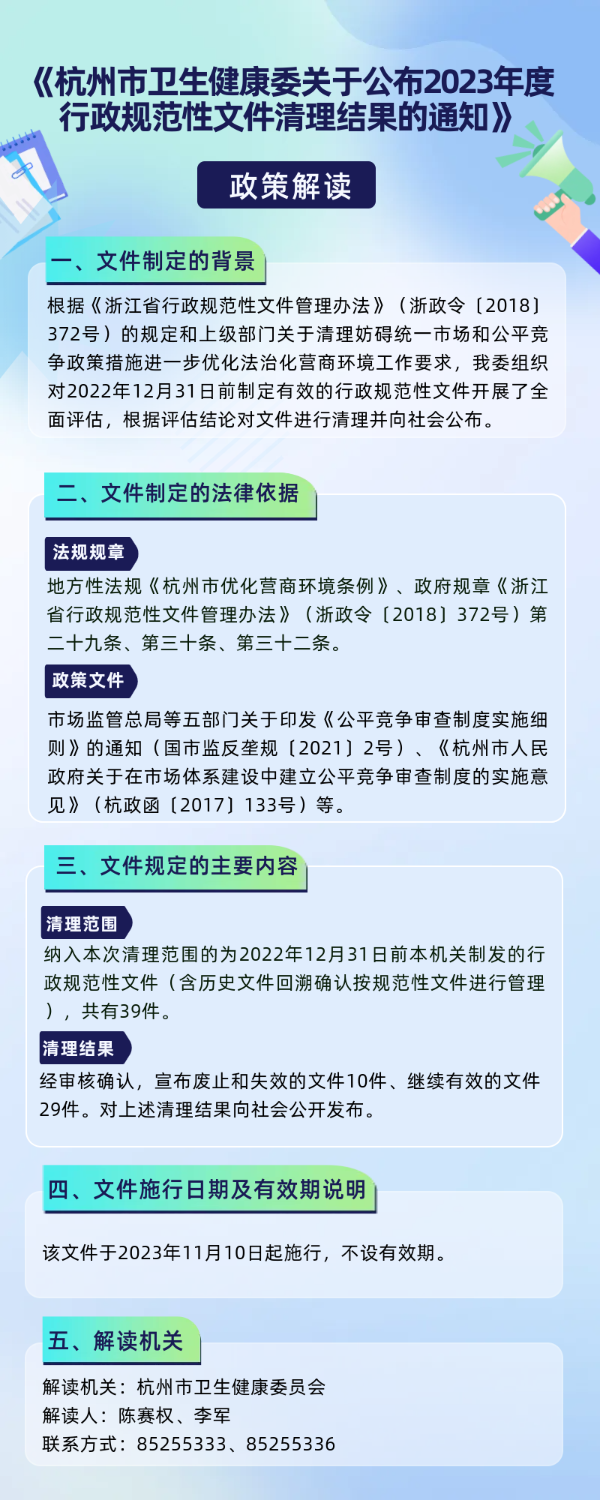 《杭州市卫生健康委关于公布2023年度行政规范性文件清理结果的通知》政策解读图解(1).png